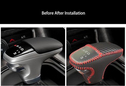 Leather Gear Shift Knob Covers for Dodge Charger Challenger 2015-2023 and Dodge Durango18-23,Carbon Fiber Leather Hand-Stitched Shifter Sleeve in Saudi Arabia