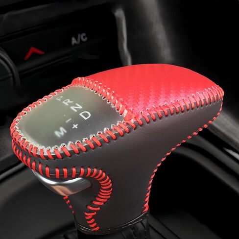 Leather Gear Shift Knob Covers for Dodge Charger Challenger 2015-2023 and Dodge Durango18-23,Carbon Fiber Leather Hand-Stitched Shifter Sleeve in Saudi Arabia