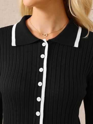 Women's Midi Sweater Dress Knitted Ribbed A-Line Long Sleeve Dresses in Saudi Arabia