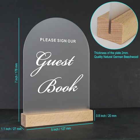 Frosted Acrylic Reserved Table Sign with Beech Wood Base, Reserved Sign for Table, Table Reservation Sign for Wedding Reception, Restaurant, Cafe, Hotel, Banquet & VIP Seating, 1 Set in Saudi Arabia