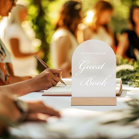 Frosted Acrylic Reserved Table Sign with Beech Wood Base, Reserved Sign for Table, Table Reservation Sign for Wedding Reception, Restaurant, Cafe, Hotel, Banquet & VIP Seating, 1 Set in Saudi Arabia