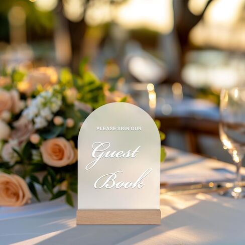 Frosted Acrylic Reserved Table Sign with Beech Wood Base, Reserved Sign for Table, Table Reservation Sign for Wedding Reception, Restaurant, Cafe, Hotel, Banquet & VIP Seating, 1 Set in Saudi Arabia