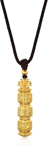 قلادة CHOW SANG SANG الثقافية نعمة 999 24K من الذهب الصلب Om Mani Padme Hum للرجال 92362Z | 27.5 بوصة، (70 سم) in Kuwait