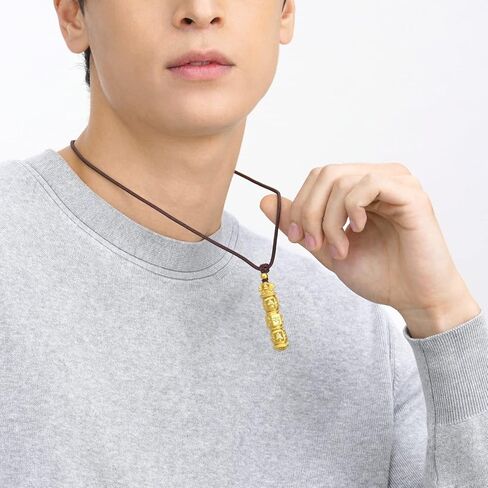 قلادة CHOW SANG SANG الثقافية نعمة 999 24K من الذهب الصلب Om Mani Padme Hum للرجال 92362Z | 27.5 بوصة، (70 سم) in Kuwait