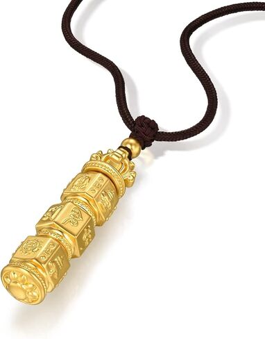 قلادة CHOW SANG SANG الثقافية نعمة 999 24K من الذهب الصلب Om Mani Padme Hum للرجال 92362Z | 27.5 بوصة، (70 سم) in Kuwait