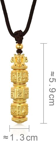 قلادة CHOW SANG SANG الثقافية نعمة 999 24K من الذهب الصلب Om Mani Padme Hum للرجال 92362Z | 27.5 بوصة، (70 سم) in Kuwait
