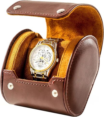 3 Watch Travel Case - Watch Classic Leather Watch Careing مع نسيج مثالي. منظم الساعات للتخزين والعرض. هدية مثالية للرجال الذين يسافرون ، وكلهم مصنوعون يدويًا من قبل الحرفيين in Kuwait