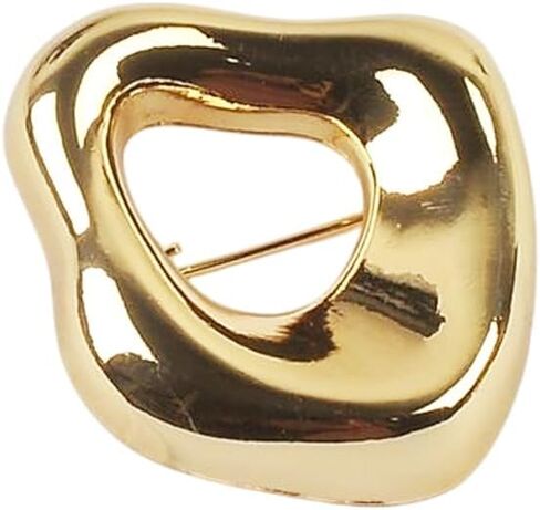 Vintage Geometric Brooch Pin for Women Men Gold-Tone Silver Plated Hollow Lapel Pin Minimalist Statement Jewelry for Suit Costume Party Chest Accessories Simple Metal Unique Corsage in Saudi Arabia