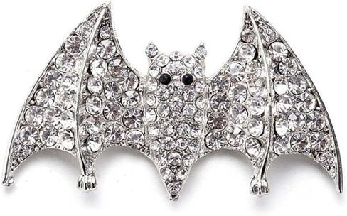 Halloween Bat Brooch Pins for Women Gothic Crystal Bat Pin Halloween Black Bats Brooch Goth Bird Lapel Pins Jewelry Holiday Dress Accessories in Saudi Arabia