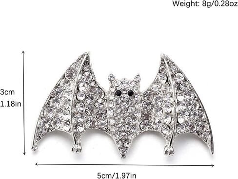 Halloween Bat Brooch Pins for Women Gothic Crystal Bat Pin Halloween Black Bats Brooch Goth Bird Lapel Pins Jewelry Holiday Dress Accessories in Saudi Arabia