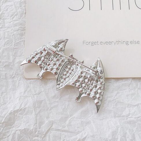 Halloween Bat Brooch Pins for Women Gothic Crystal Bat Pin Halloween Black Bats Brooch Goth Bird Lapel Pins Jewelry Holiday Dress Accessories in Saudi Arabia