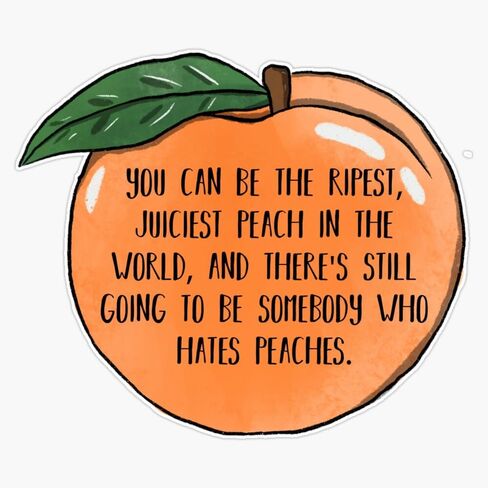 You Can Be The Ripest, Juiciest Peach in The World, and Theres Still Going to Be Somebody Who Hates Peaches Sticker Vinyl Waterproof Sticker Decal Car Laptop Wall Window Bumper Sticker 5" in Saudi Arabia