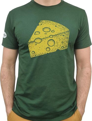 Green Bay Football Wisconsin Cheese T-Shirt, Hand-Drawn, Printed in USA in Saudi Arabia