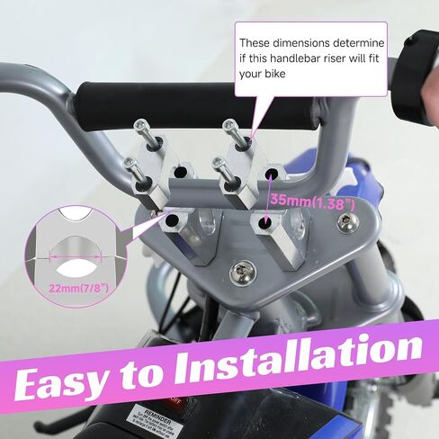 Mini Bike Handlebar Risers 7/8 22mm Handlebar Riser Replacement for Coleman BT200X CT200U-EX Trailmaster MB200 Mega Moto 80 105 Razor MX650 Apollo SSR 110 125 Dirt Pit Bike Motorcycle Parts in Kuwait
