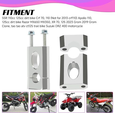 Mini Bike Handlebar Risers 7/8 22mm Handlebar Riser Replacement for Coleman BT200X CT200U-EX Trailmaster MB200 Mega Moto 80 105 Razor MX650 Apollo SSR 110 125 Dirt Pit Bike Motorcycle Parts in Kuwait