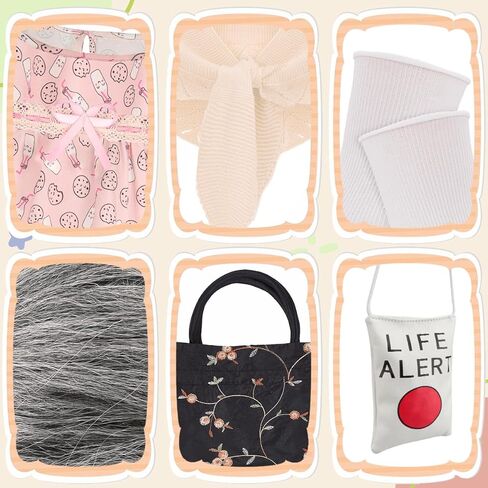 مجموعة زي السيدة العجوز لـ 100 يوم من المدرسة، فستان الجدة، إكسسوارات تنكرية للفتيات 13 قطعة in Kuwait