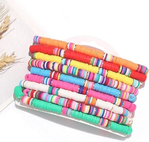 Clay Bracelets for Women Stackable Rainbow Friendship Bracelets Layering Preppy Bracelets Beaded Stretch Bracelets Boho Summer Beach Jewelry Gifts in Saudi Arabia