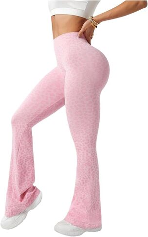 SHENHE Women's Flare Leggings Leopard Print High Waisted Butt Lifting Yoga Leggings Pants in Saudi Arabia