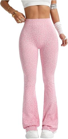 SHENHE Women's Flare Leggings Leopard Print High Waisted Butt Lifting Yoga Leggings Pants in Saudi Arabia