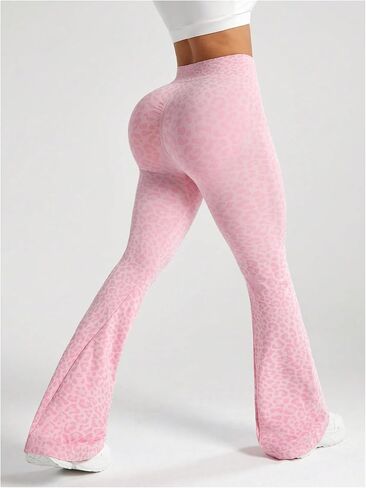 SHENHE Women's Flare Leggings Leopard Print High Waisted Butt Lifting Yoga Leggings Pants in Saudi Arabia