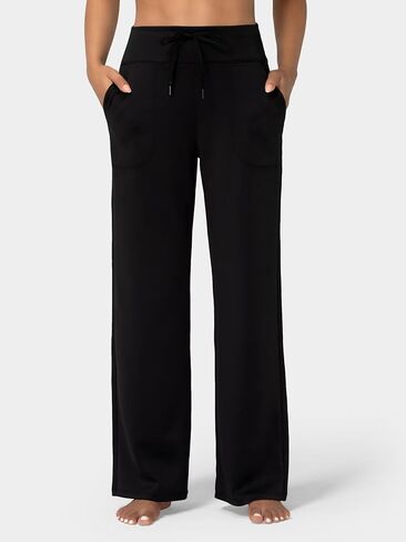 Sunzel Fleece Lined Wide Leg Pants for Women High Waist Thermal Workout Lounge Straight Leg Yoga Pants Winter Warm Sweatpants in Saudi Arabia