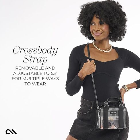 Case-Mate Soap Bubble Micro Tote Bag for Women - Iridescent Mini Purse with Jacquard Crossbody Strap - Small Handbag - Water-Resistant Clear Tote Bag for Keys, Phone, Wallet and Sunglasses in Kuwait