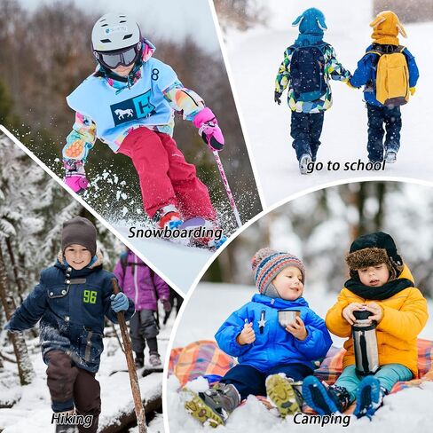 Waterproof Snow Pants for Kids Boys Girls, Winter Insulated Ski Trousers Fleece Lining, Elastic Waist Softshell Hiking Pants in Saudi Arabia