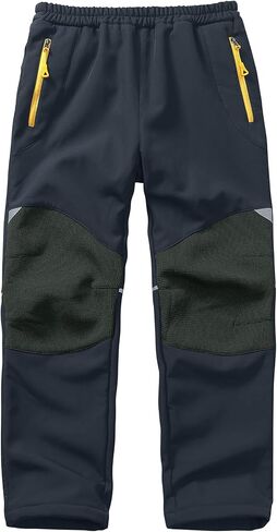 Waterproof Snow Pants for Kids Boys Girls, Winter Insulated Ski Trousers Fleece Lining, Elastic Waist Softshell Hiking Pants in Saudi Arabia