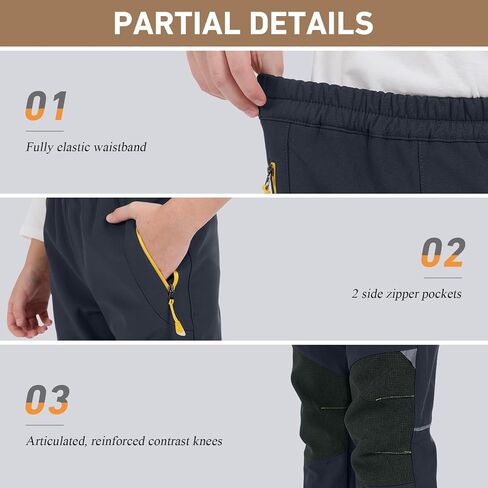 Waterproof Snow Pants for Kids Boys Girls, Winter Insulated Ski Trousers Fleece Lining, Elastic Waist Softshell Hiking Pants in Saudi Arabia