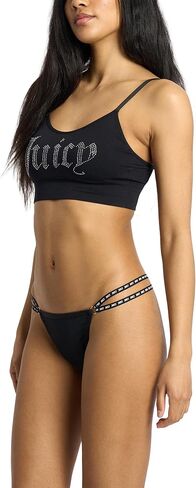 Juicy Couture Women's Strappy Stretch Logo Thong Underwear Set, 5-Pack in Saudi Arabia