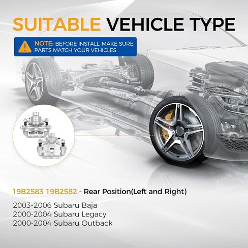 PAROD 19B2583 19B2582 مكبح قرصي الفرجار مع قوس مناسب لسوبارو باجا 2003-2006، ليجاسي، Outback 2000-2004، خلفي يسار ويمين in Saudi Arabia