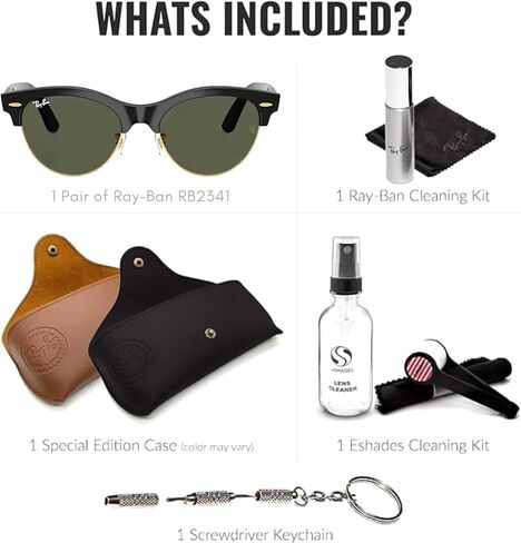 نظارات شمسية راي بان RB2341 CLUBMASTER WAY مربعة الشكل للرجال والنساء مع مجموعة نظارات RAYBAN الرسمية in Kuwait