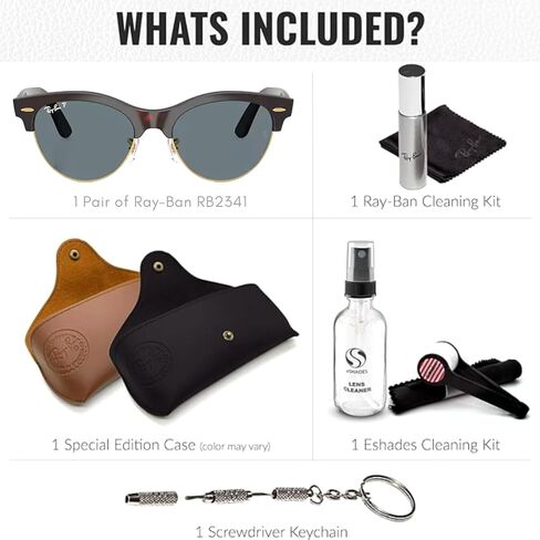نظارات شمسية راي بان RB2341 CLUBMASTER WAY مربعة الشكل للرجال والنساء مع مجموعة نظارات RAYBAN الرسمية in Kuwait