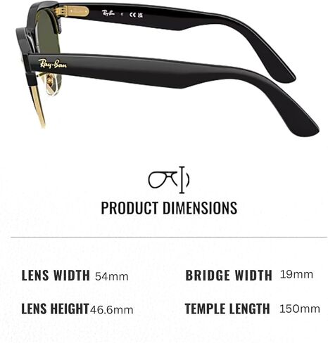 نظارات شمسية راي بان RB2341 CLUBMASTER WAY مربعة الشكل للرجال والنساء مع مجموعة نظارات RAYBAN الرسمية in Kuwait