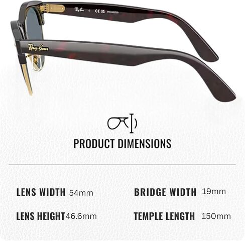 نظارات شمسية راي بان RB2341 CLUBMASTER WAY مربعة الشكل للرجال والنساء مع مجموعة نظارات RAYBAN الرسمية in Kuwait