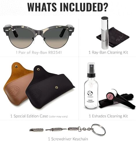 نظارات شمسية راي بان RB2341 CLUBMASTER WAY مربعة الشكل للرجال والنساء مع مجموعة نظارات RAYBAN الرسمية in Kuwait