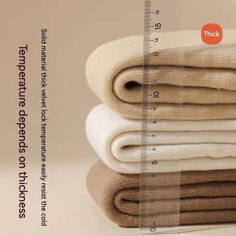 Winter Socks - Fleece-Lined Over-the-Knee Socks, 2-Pair Solid Color Set, Cashmere Blend, Warm and Cozy(US 5-9) in Saudi Arabia