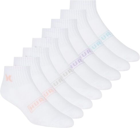 Hurley womens 8 Pack Sport Ultra Soft Quarter Crew Socks in Saudi Arabia