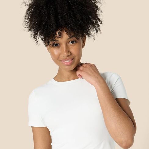 قميص نسائي من Amazon Essentials Active FormFlex Buttery ناعم بأكمام قصيرة ونحيف مناسب للتمارين الرياضية in Saudi Arabia