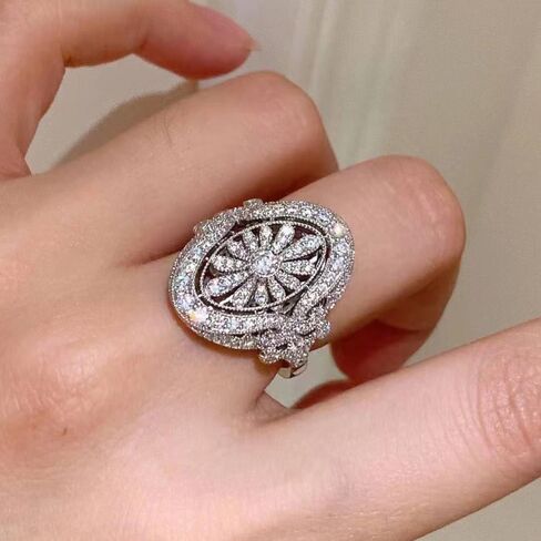 Sparkling Cubic Zirconia Rings for Women Luxury Fashion Accessories for Anniversary Party in Saudi Arabia