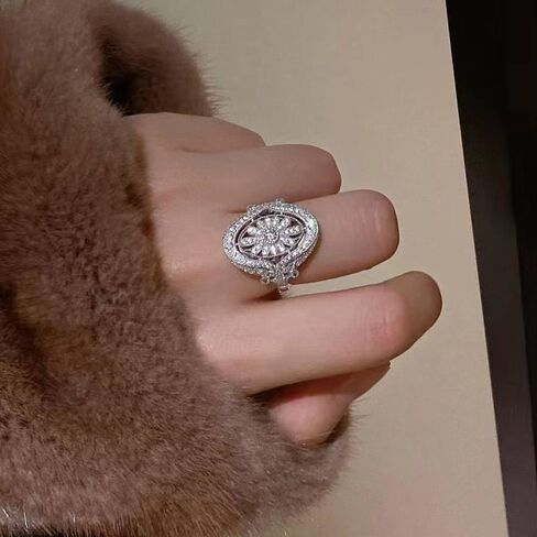 Sparkling Cubic Zirconia Rings for Women Luxury Fashion Accessories for Anniversary Party in Saudi Arabia