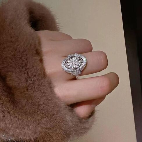 Sparkling Cubic Zirconia Rings for Women Luxury Fashion Accessories for Anniversary Party in Saudi Arabia