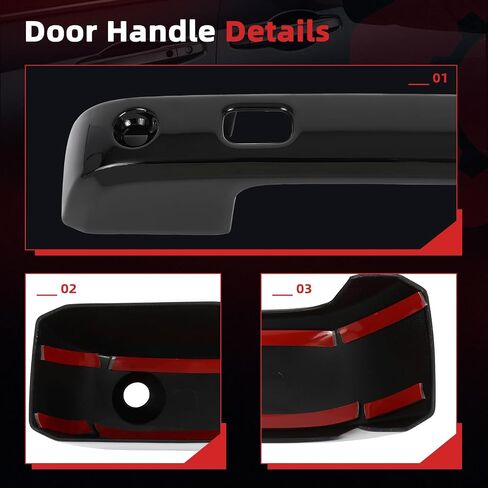 cciyu Black ABS Door Handle Cover Exterior Decoration for 2017-2022 for Ford for F-250/For F-350 Super Duty,2017-2022 for Ford F-450/For F-550 Super Duty, Door Handle Cover Car Accessories(4PCS) in Saudi Arabia