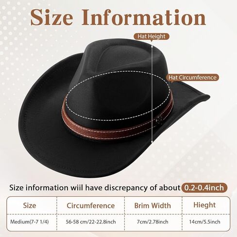 4 Pcs Classic Western Cowboy Hat Felt Wide Brim Cowgirl Hats with Belt Buckle for Women Men Adults Costume Party in Saudi Arabia