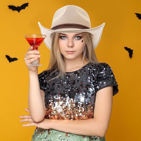 4 Pcs Classic Western Cowboy Hat Felt Wide Brim Cowgirl Hats with Belt Buckle for Women Men Adults Costume Party in Saudi Arabia