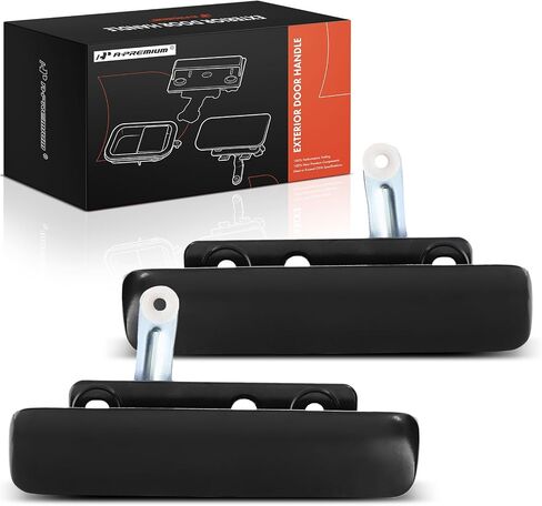 A-Premium Outside Exterior Door Handles Compatible with Ford E-150, E150, E-250, E250, E-150 Club Wagon, E-250 Econoline, E-350 Super Duty, Smooth Black, 2-PC Set, Front Driver and Passenger Side in Saudi Arabia