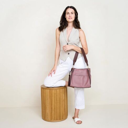 Lyla Bucket Bags 2-in-1 Trendy Vegan Leather Hobo Crossbody Handbags Shoulder Purses for Women in Kuwait