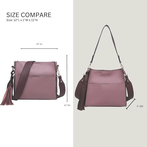 Lyla Bucket Bags 2-in-1 Trendy Vegan Leather Hobo Crossbody Handbags Shoulder Purses for Women in Kuwait