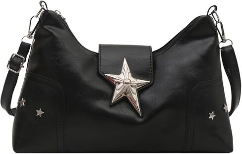 SweatyRocks Women's Shoulder Bag Y2K Top Handle Handbag Trendy Goth Studded Punk Purse in Saudi Arabia