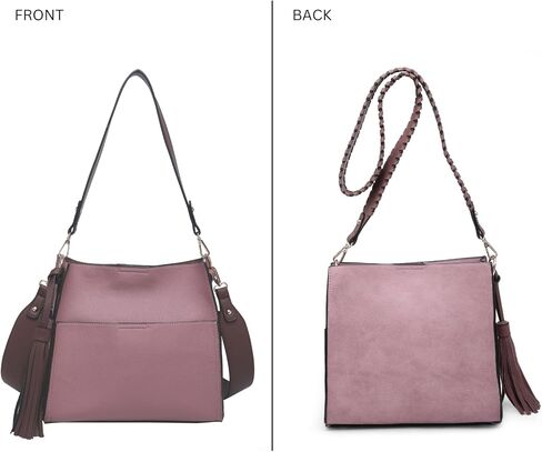 Lyla Bucket Bags 2-in-1 Trendy Vegan Leather Hobo Crossbody Handbags Shoulder Purses for Women in Kuwait